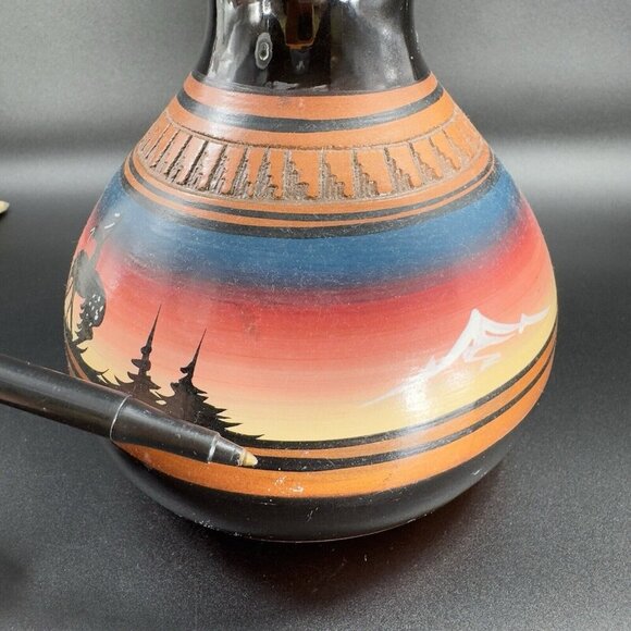 Vintage Native American Hand Made Pottery Vase Vessel Signed Dino RedWare Vase - Picture 6 of 15